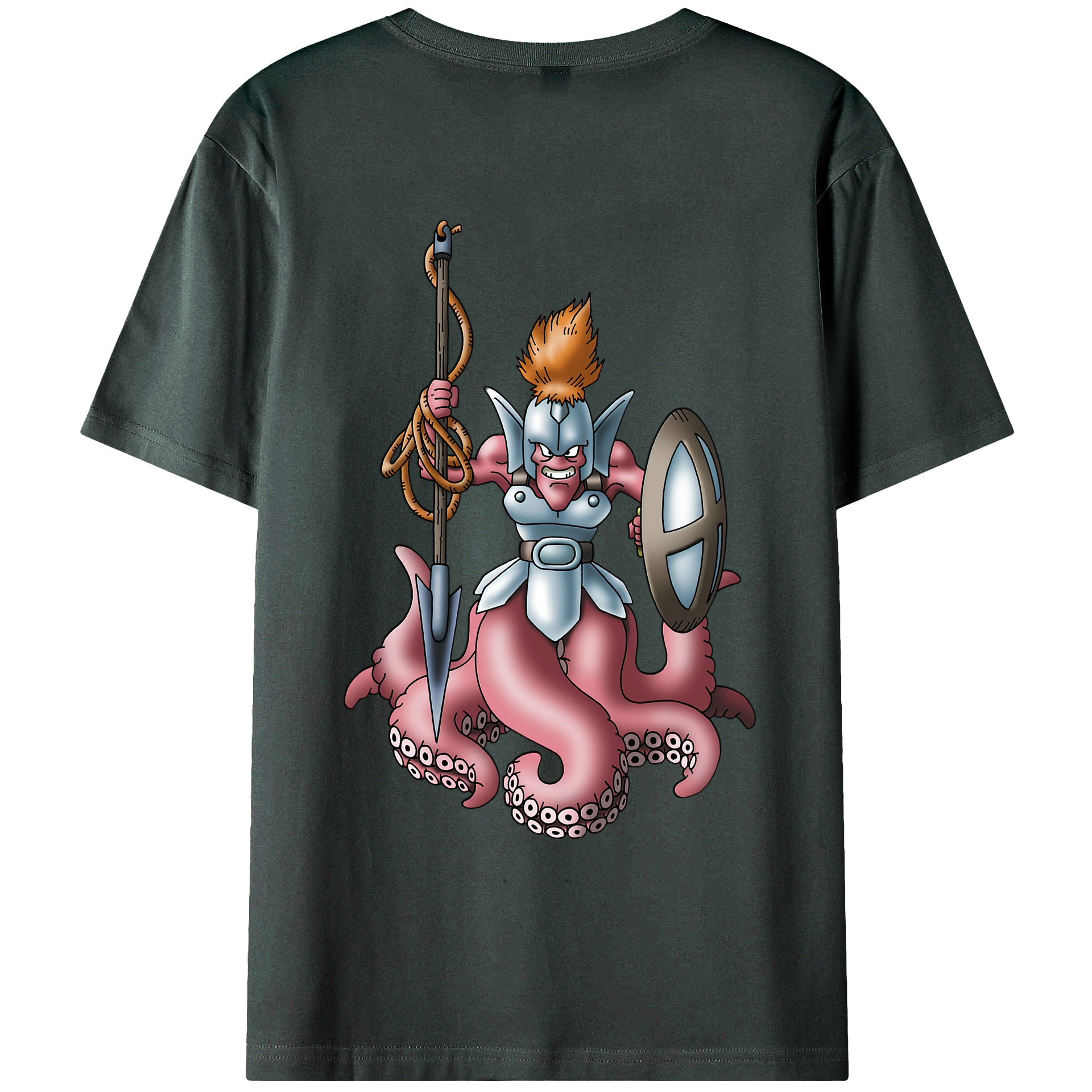 （画像用） ドラゴンクエスト Doragon Kuesuto Dragon Quest 綿100％ メンズ半袖Tシャツ（バックプリント） 通気性